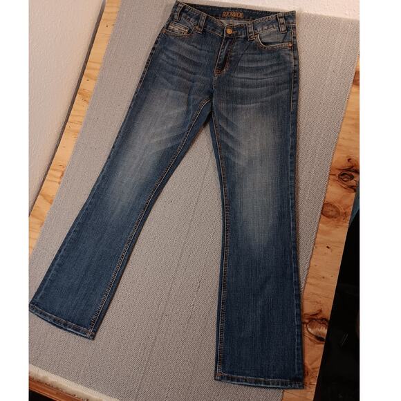 Rock & Roll Cowgirl Boyfriend Jeans 27 30"X32" Blue Embroidered Southwestern - Picture 5 of 15